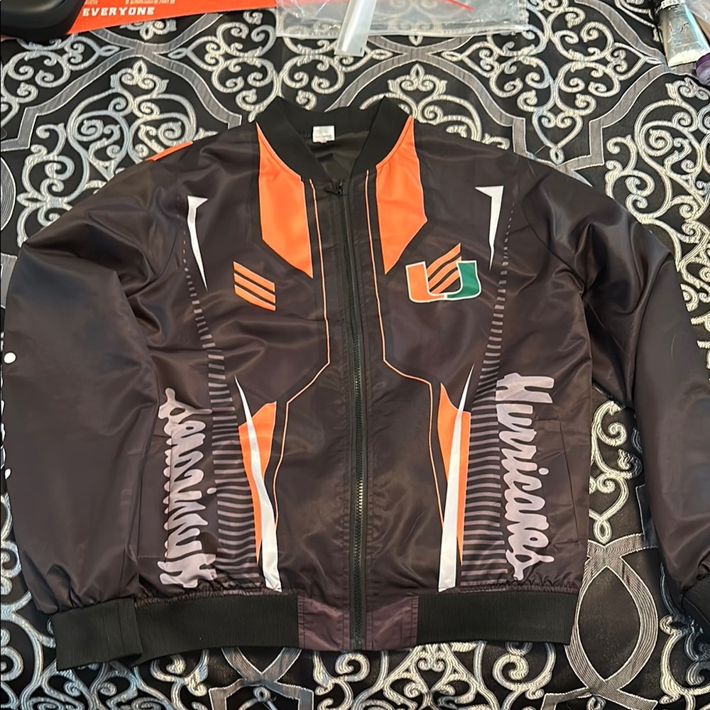Miami Hurricanes Black and Orange Jacket